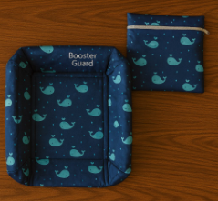 Blue BoosterGuard cover and matching carry pouch
